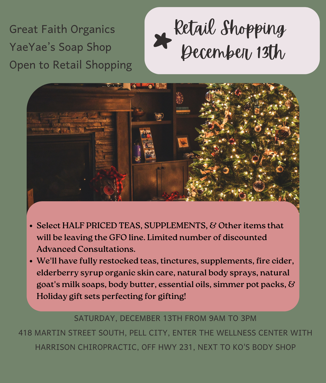 December 13th Open Shopping Event
