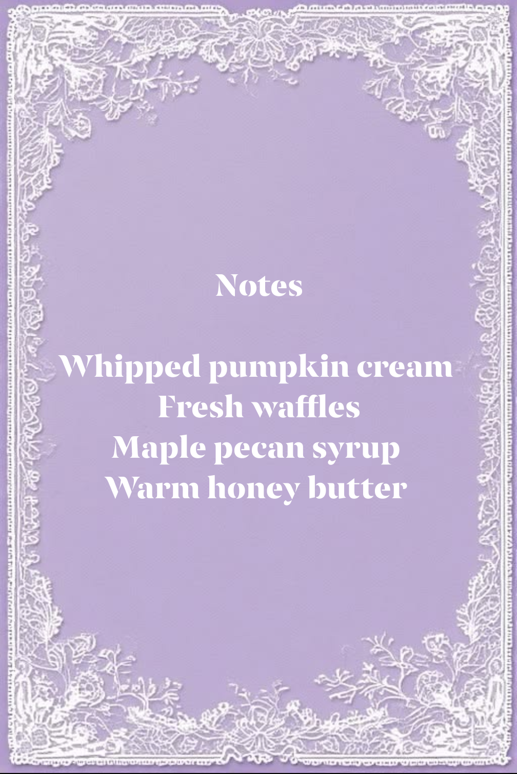Pumpkin Pecan Waffles Milky Mist